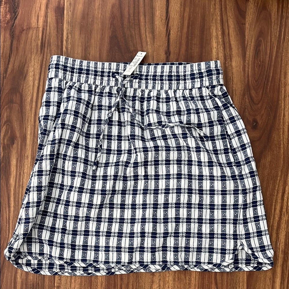 Madewell Navy and White Plaid Women's Skirt
